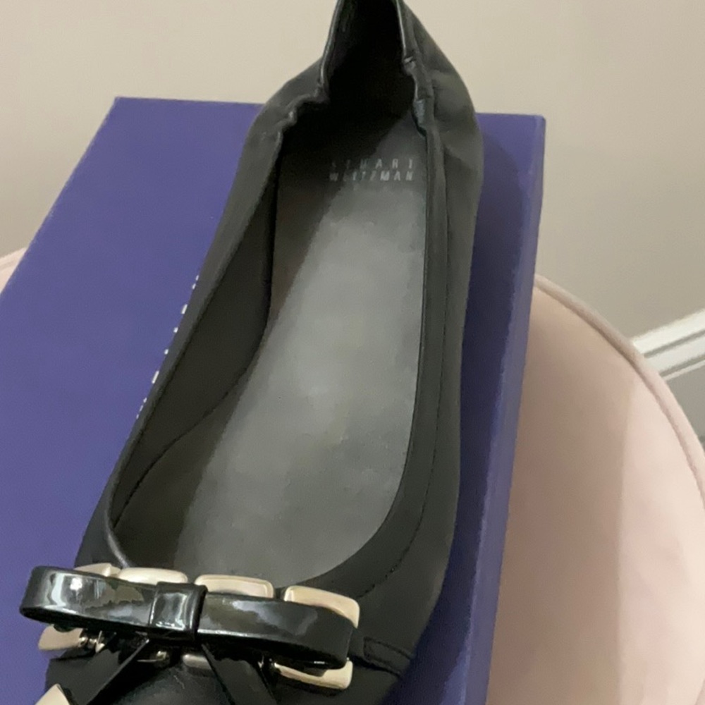Stuart Weitzman Black Leather Flat - Picture 3 of 7